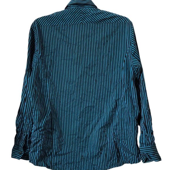 Black and blue long sleeve button down - Picture 2 of 2